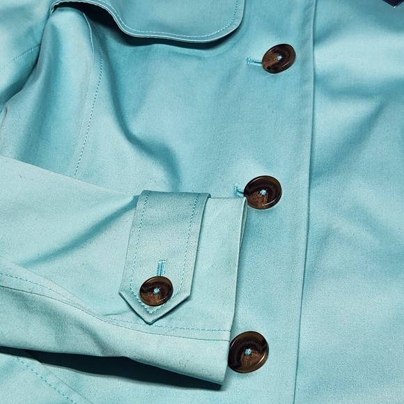 Brooks Brothers Womens Pastel Blue Belted Mid Length Trench Coat Lined 4 NWT - Picture 5 of 13